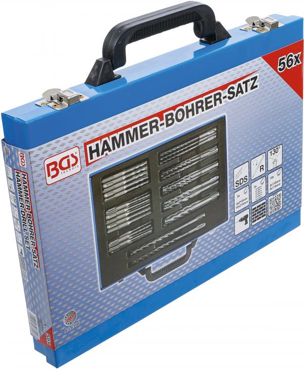 Hammer-Bohrer-Satz | SDS-Schaft, Hartmetallspitze | 4 - 12 mm | 56-tlg.