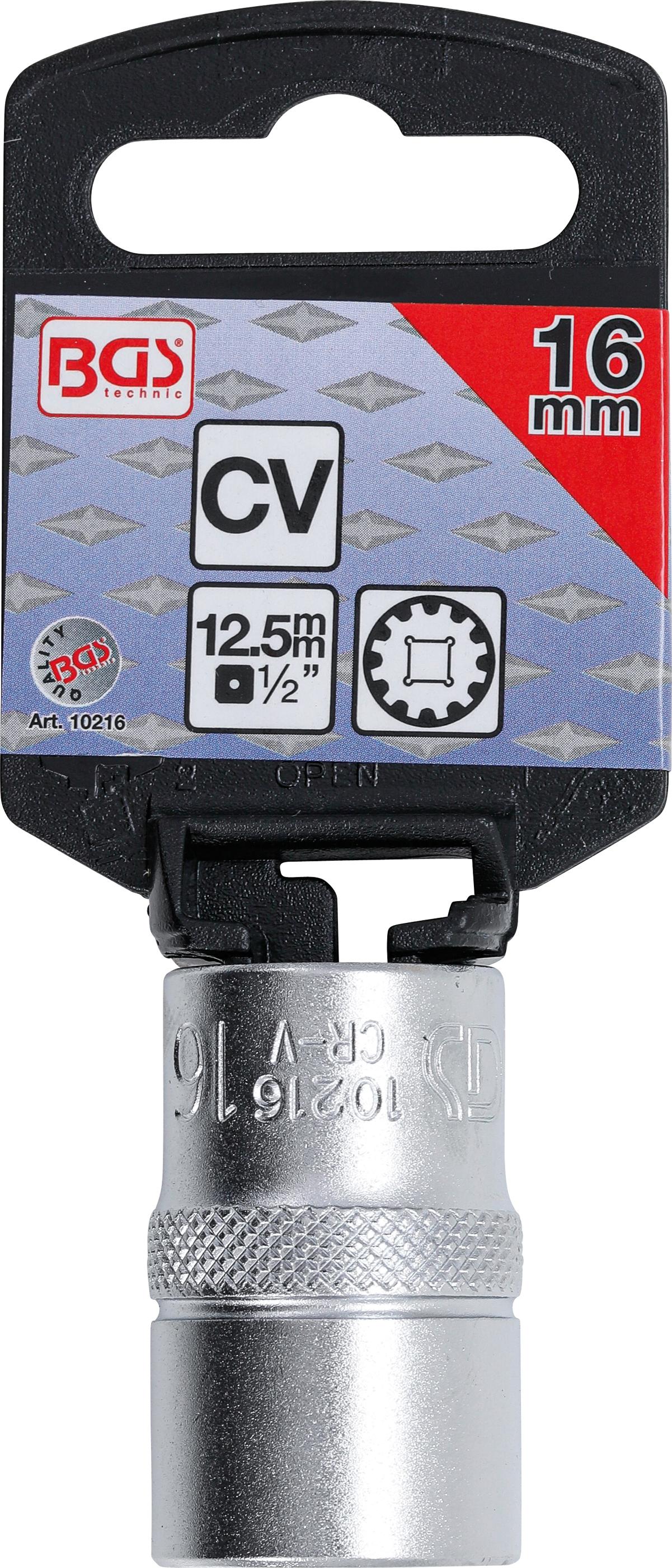 Steckschlüssel-Einsatz Gear Lock | Antrieb Innenvierkant 12,5 mm (1/2") | SW 16 mm