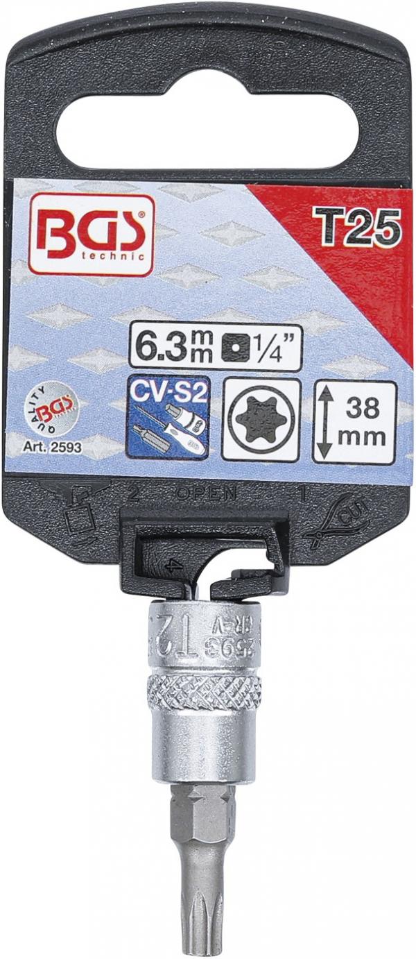 Bit-Einsatz | Antrieb Innenvierkant 6,3 mm (1/4") | T-Profil (für Torx) T25