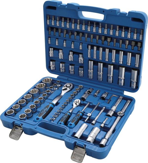 Steckschlüssel-Satz Wellenprofil | Antrieb 6,3 mm (1/4") / 12,5 mm (1/2") | 108-tlg.