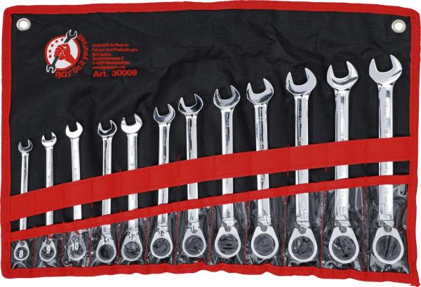 Ratschenring-Maulschlüssel-Satz | umschaltbar | SW 8 - 19 mm | 12-tlg.