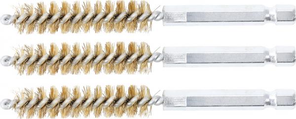 Messingbürste | 11 mm | Antrieb Außensechskant 6,3 mm (1/4") | 3-tlg.
