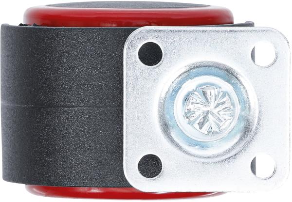 Lenk-Doppelrolle | rot/schwarz | 50 mm