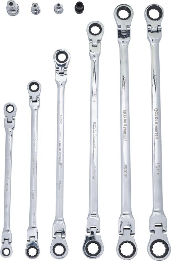 Doppel-Ratschen-Gelenkschlüssel-Satz | SW 8 - 19 mm | 10-tlg.