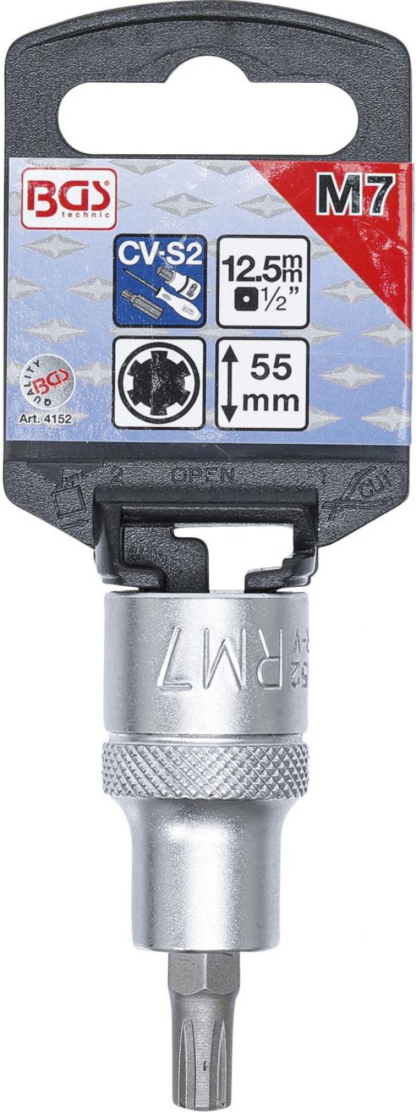 Bit-Einsatz | Antrieb Innenvierkant 12,5 mm (1/2") | Keil-Profil (für RIBE) M7
