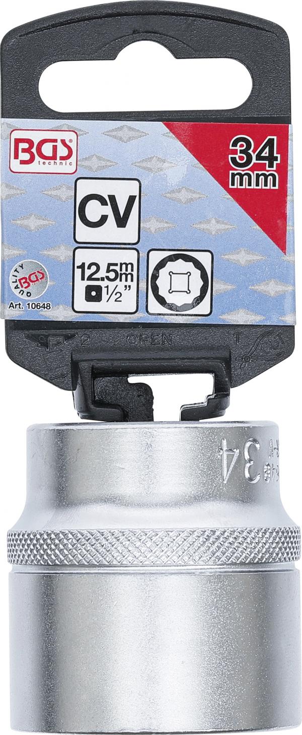 Steckschlüssel-Einsatz Zwölfkant | Antrieb Innenvierkant 12,5 mm (1/2") | SW 34 mm