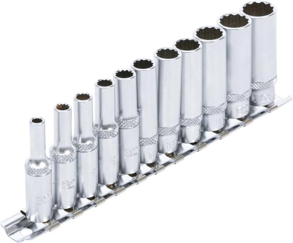 Steckschlüssel-Einsatz-Satz Zwölfkant, tief | Antrieb Innenvierkant 6,3 mm (1/4") | SW 4 - 13 mm |11-tlg.