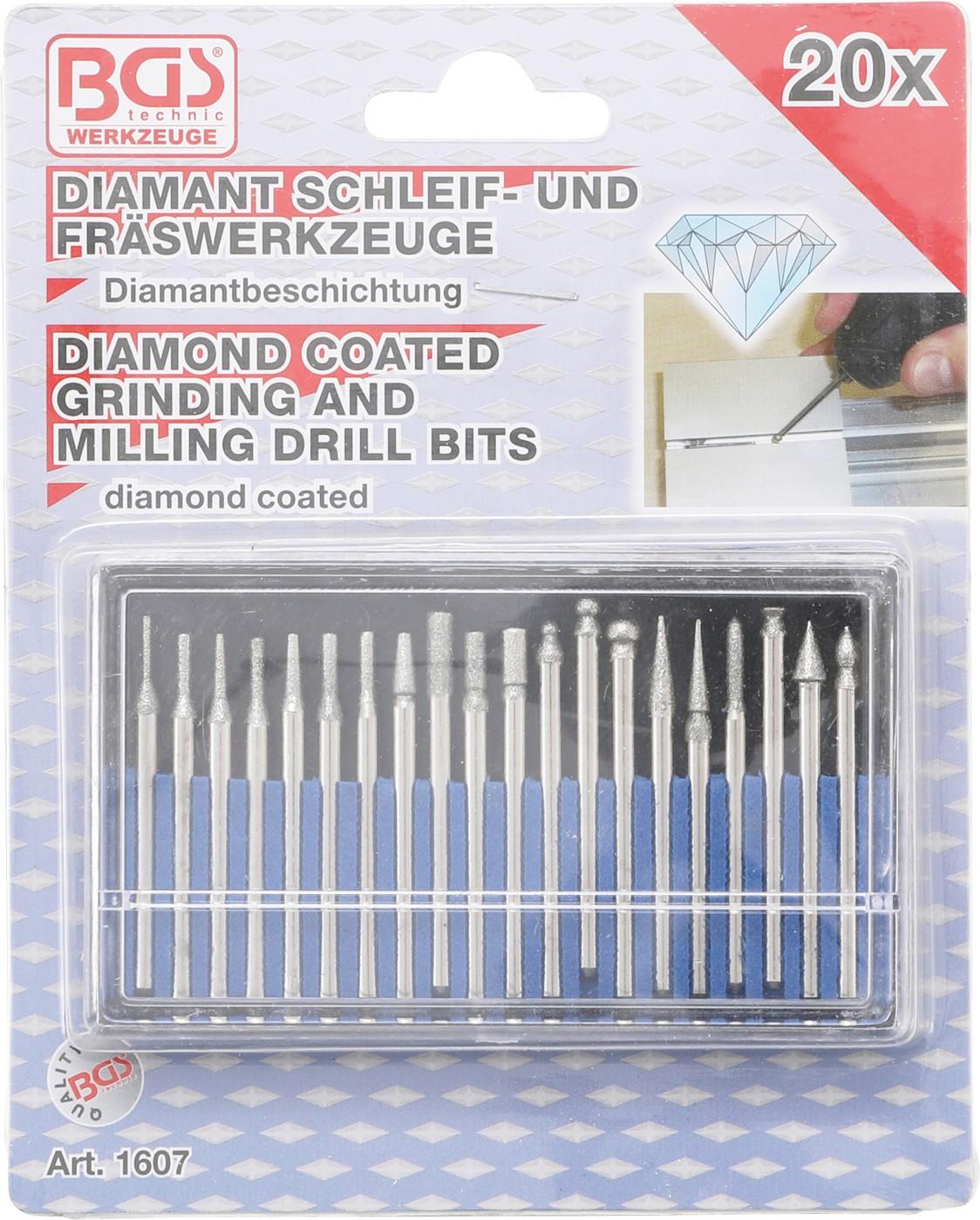 Diamant-Schleif- und Fräswerkzeug | 20-tlg.
