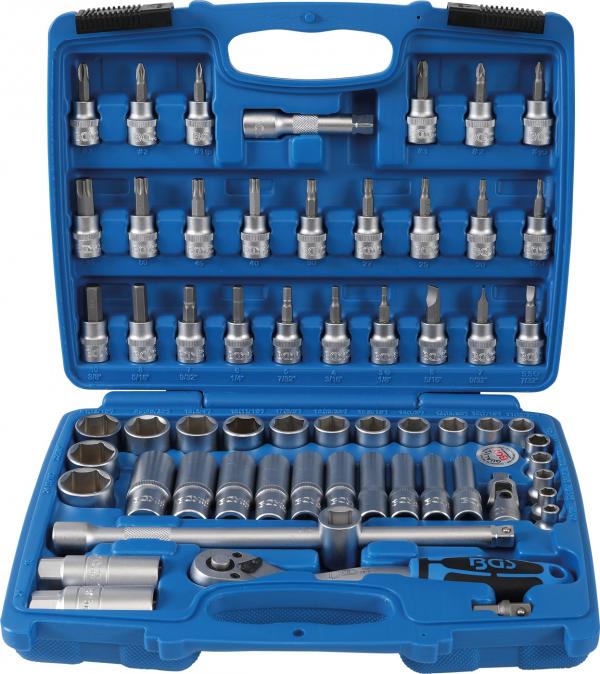 Steckschlüssel-Satz Sechskant | Antrieb 10 mm (3/8") | 61-tlg.