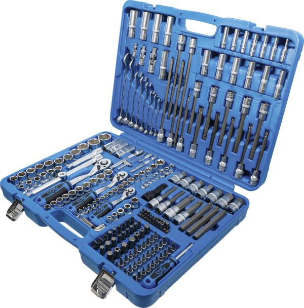 Steckschlüssel-Satz Sechskant | Antrieb 6,3 mm (1/4") / 10 mm (3/8") / 12,5 mm (1/2") | 214-tlg.