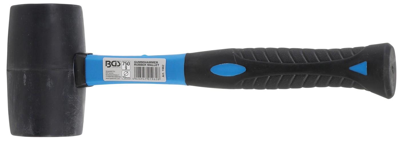 Gummihammer | Fiberglasstiel | schwarzer Kopf | Ø 65 mm | 720 g