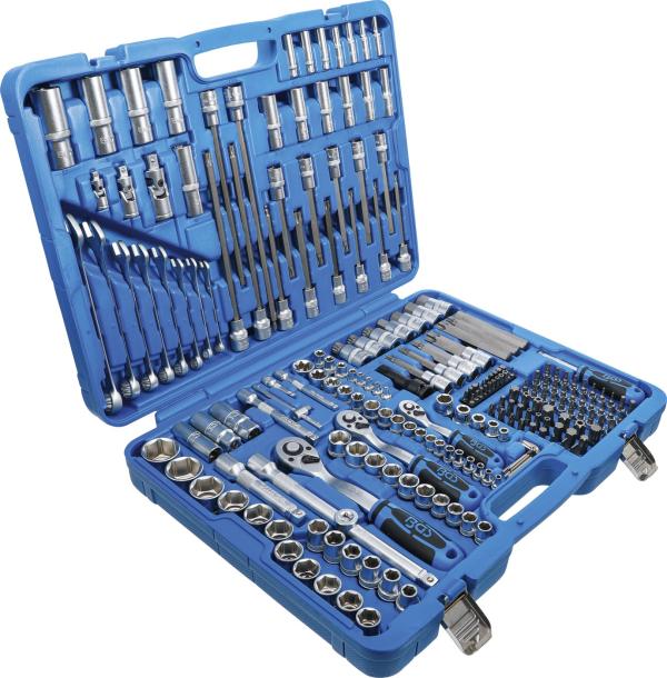 Steckschlüssel-Satz Sechskant | Antrieb 6,3 mm (1/4") / 10 mm (3/8") / 12,5 mm (1/2") | 214-tlg.